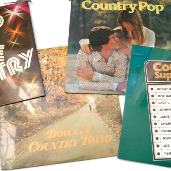 Country Vinyl LP Lot of 4 NOS New Old Stock - Country Superstars -Down A Country - Picture 1 of 6